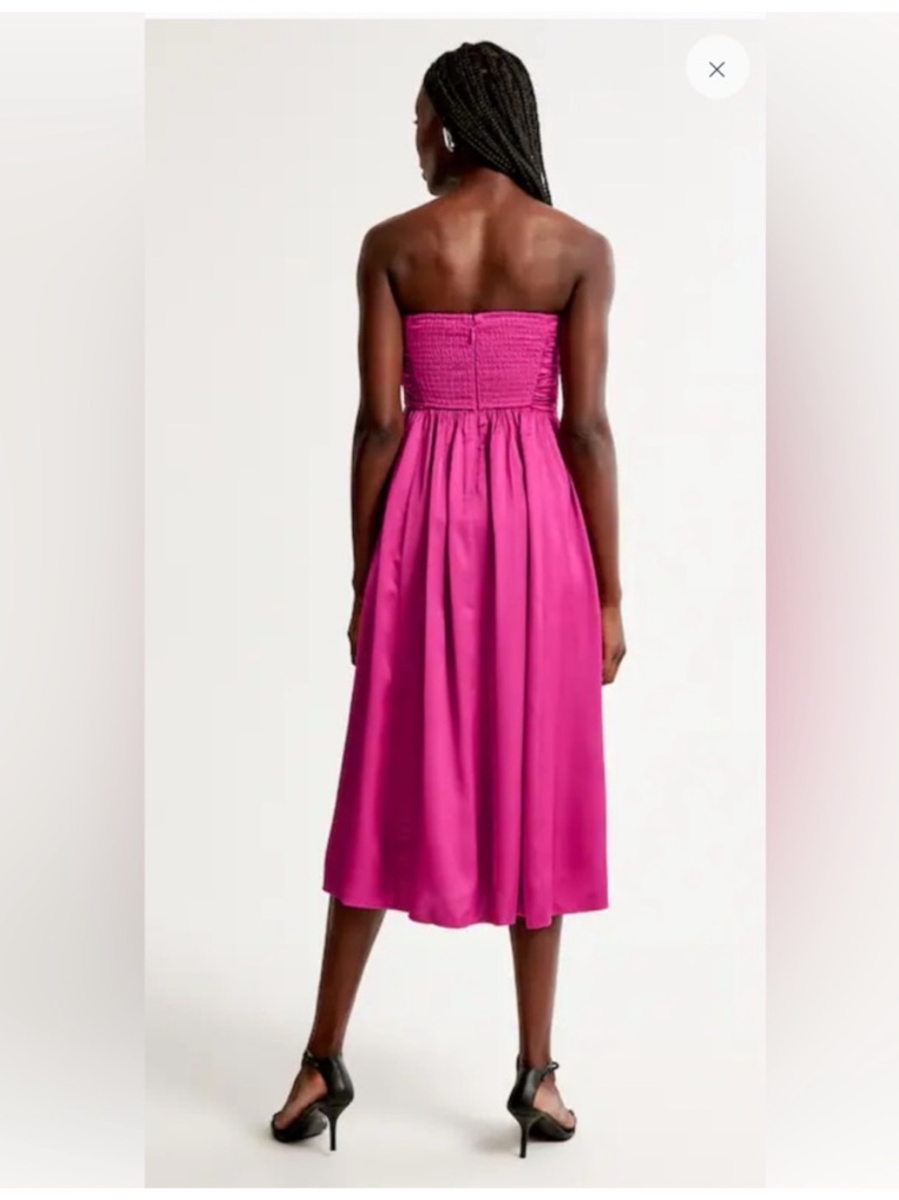 Abercrombie & Fitch Emerson ruched strapless midi dress Size Small - Picture 2 of 10